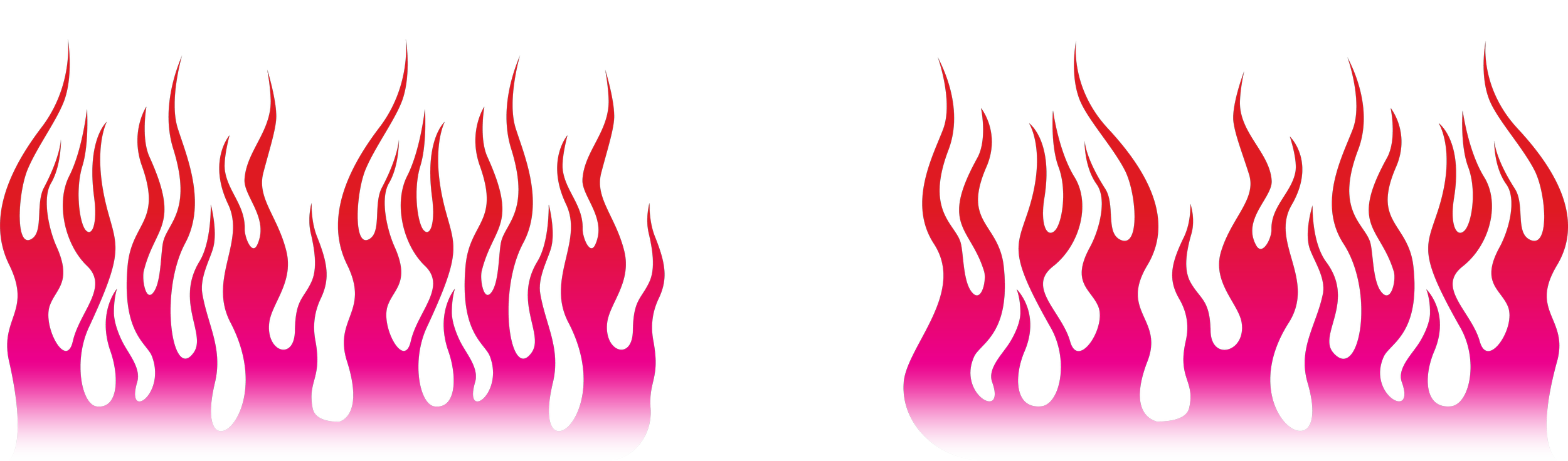 Stylized pink and red flames on a black background.