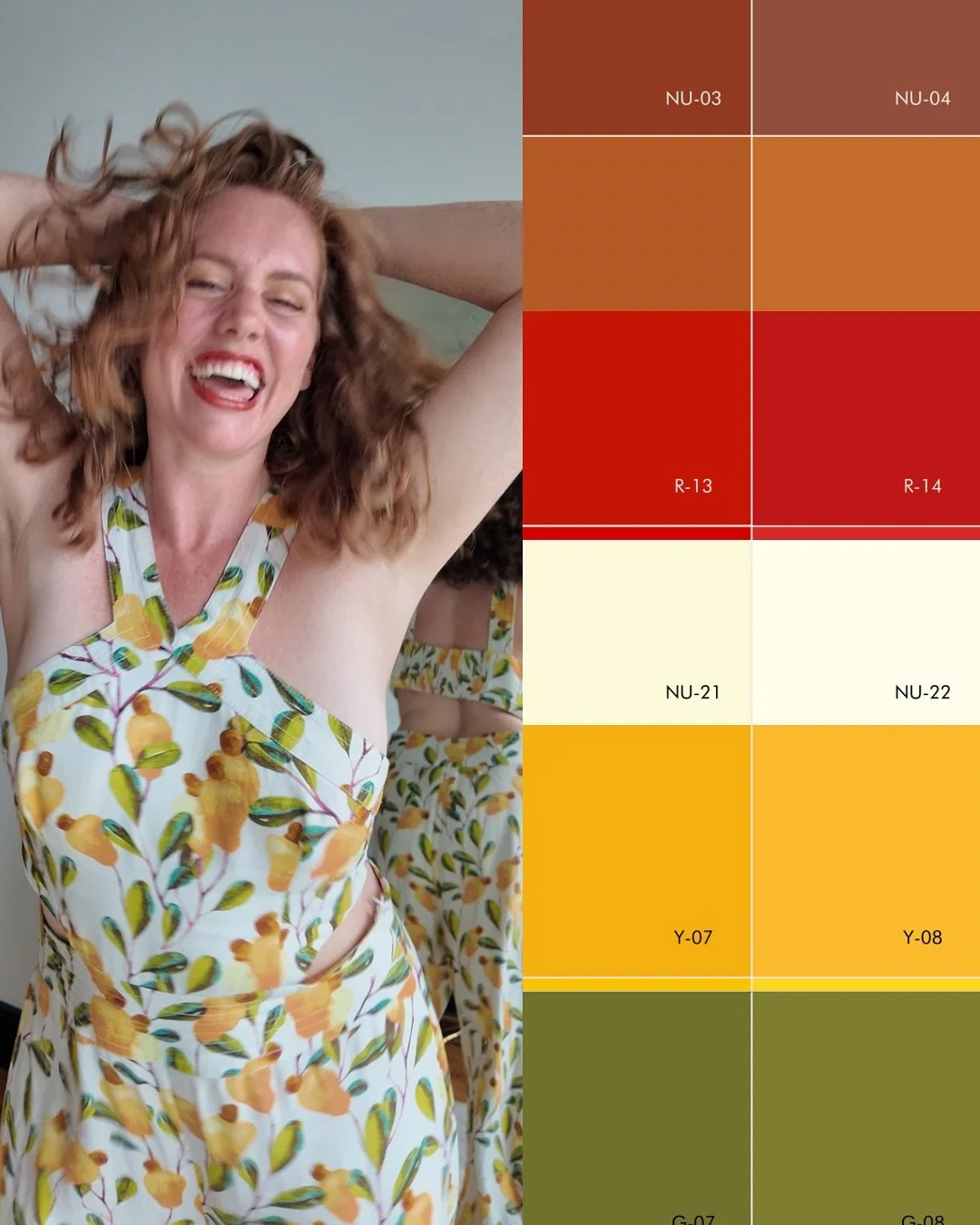 Can an Autumn dress cute in the summer? Hold my beer&hellip;

✅ Happy patterns
✅ Mix in ivory
✅ Marigold 💛 
✅ Leaf green 💚 
✅ Red lip
✅ Cutouts and bare shoulders
✅ Let your personality come through

Ok I know winters also sometimes struggle:
✅ dit