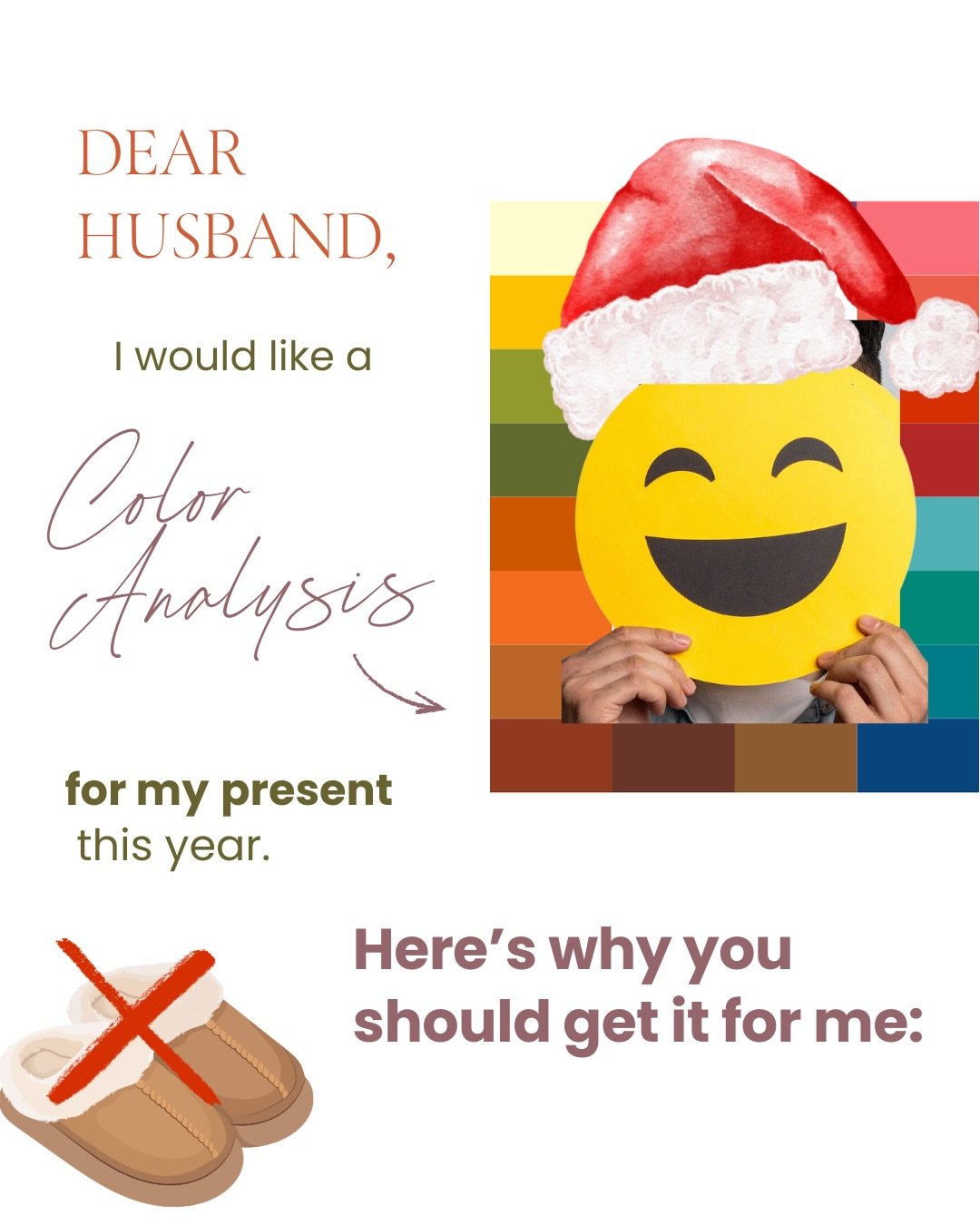 Ladies: if a color analysis is what you secretly want/expect for Christmas, set your man/partner up for a gifting win 🤣 Tag them if you co-sign this pitch so they can get the link while it&rsquo;s on sale

Now to the men: Smart, hot husbands know th