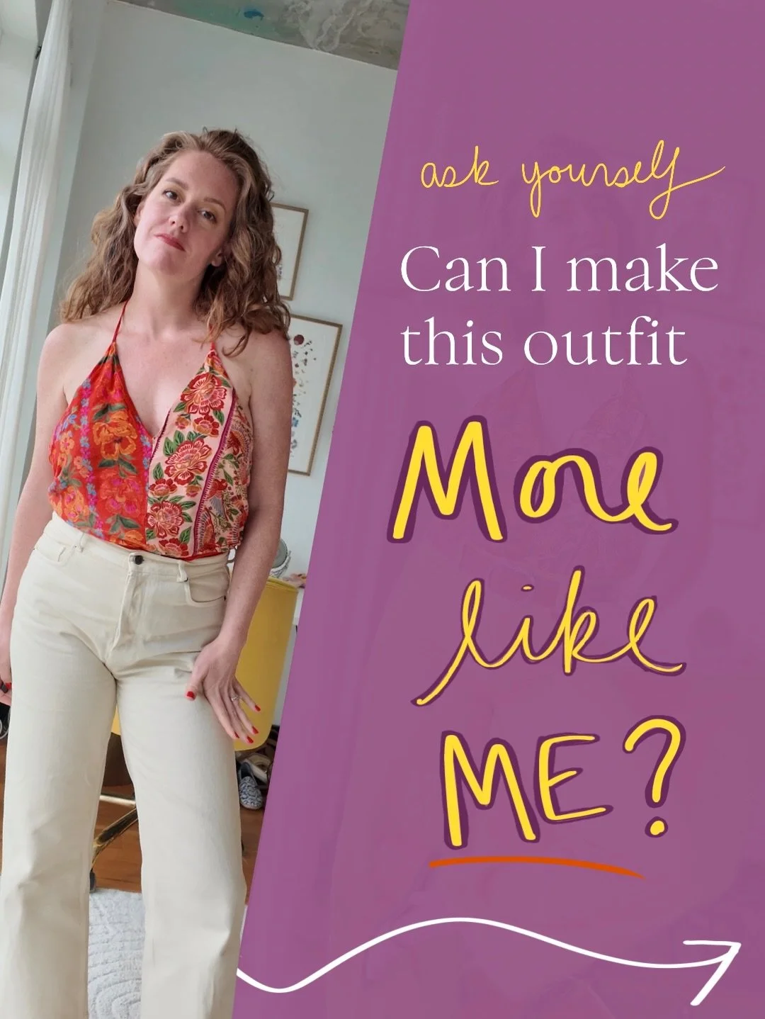 The next time draft 1 of your outfit feels meh, try one of these swaps to make it feel more like you. SAVE this for later 🤌

Some of my go-to adjustments when a look doesn&rsquo;t pass the face test: 

1. Play with the silhouette. It may be that it&