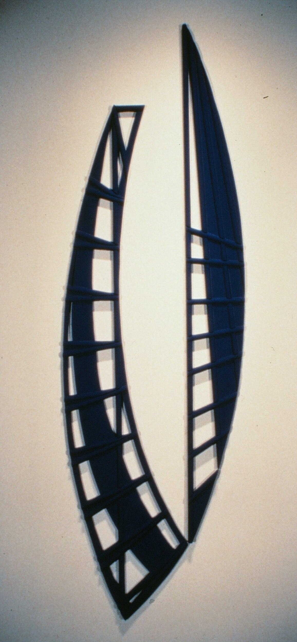  1995 The Diver’s Prang, acrylic paint + pencil on wood, 111x33 inches 