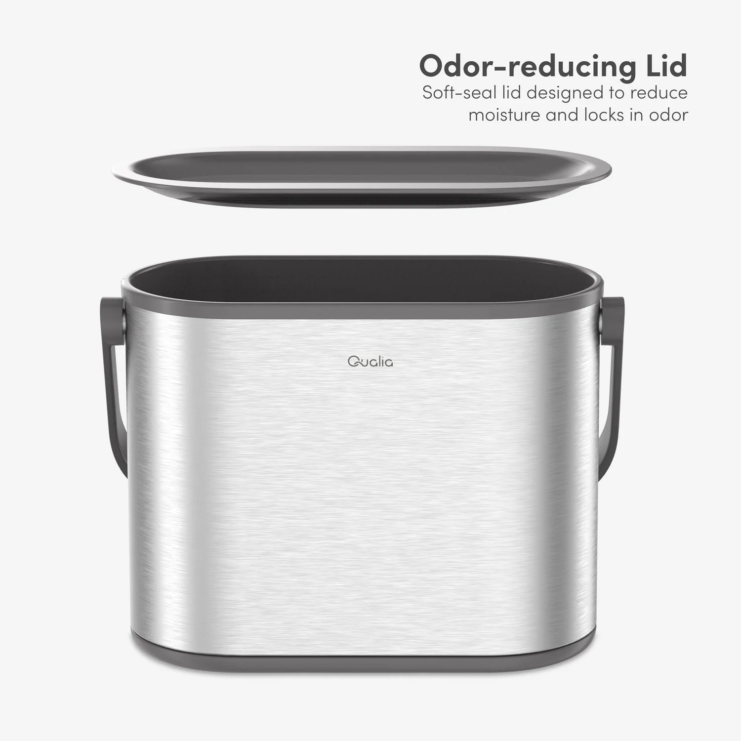 1 Gallon Stainless Steel Slim MultiPurpose Countertop Can — QUALIAWARE