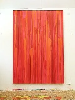 Naranga, 2000. poured oil on linen. 84 inches x 64 inches. 
