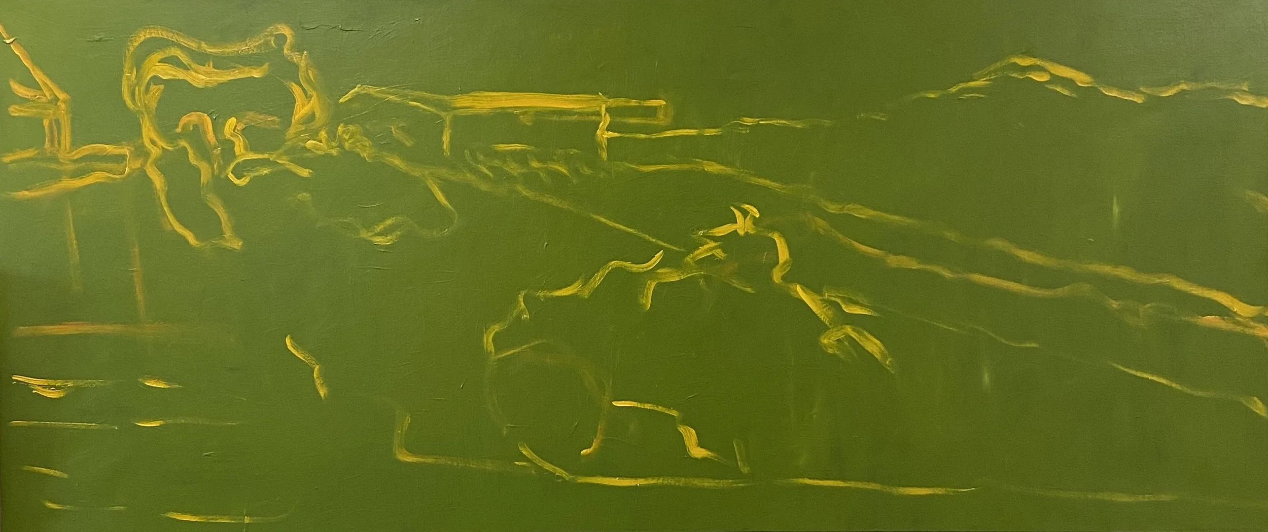 untitled, 2023. Oil on linen. 60 inches x 140 inches x 2 inches