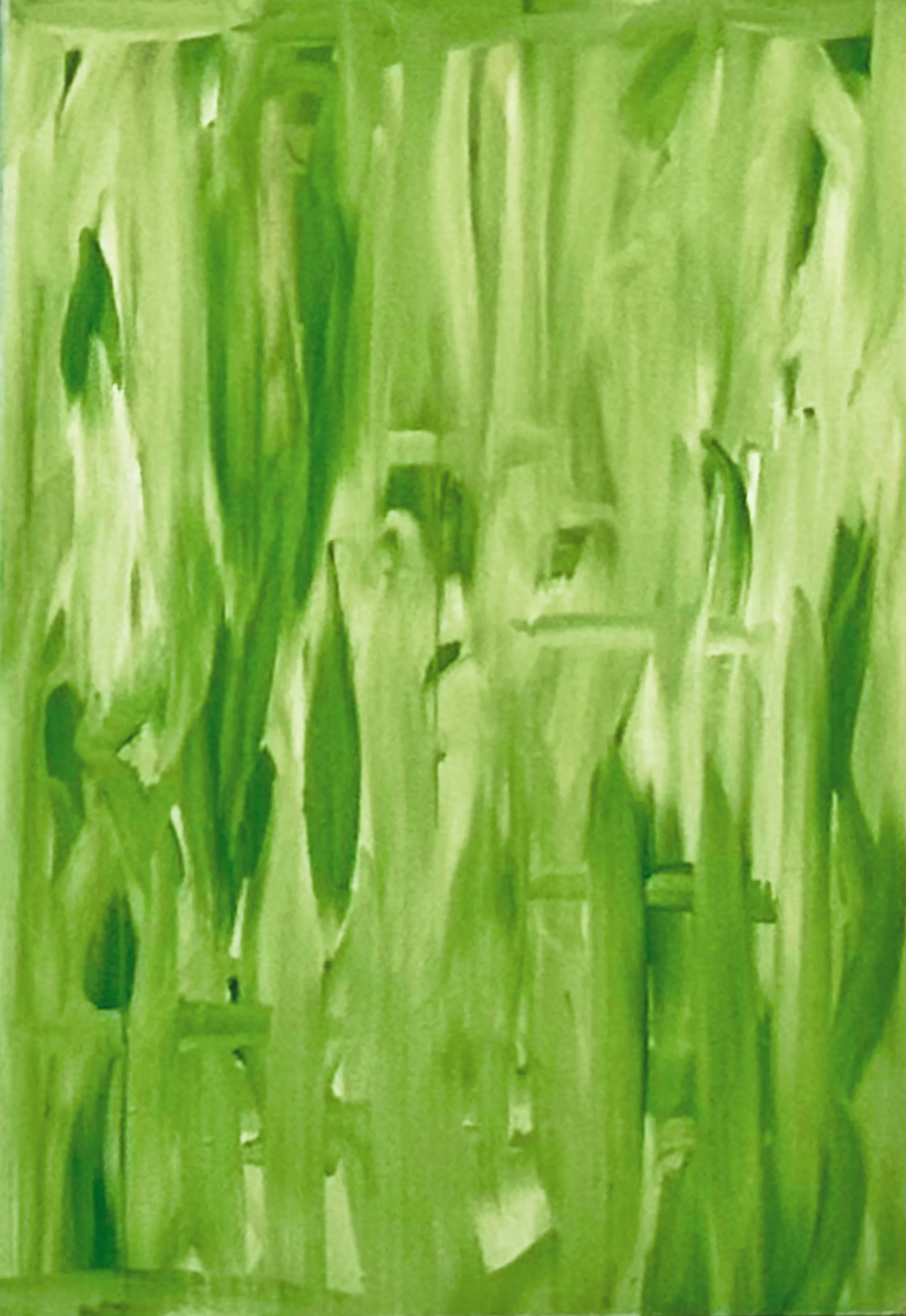 green green, 2025. oil on linen. 8 panels. 37  x 29 i x 2 inches each