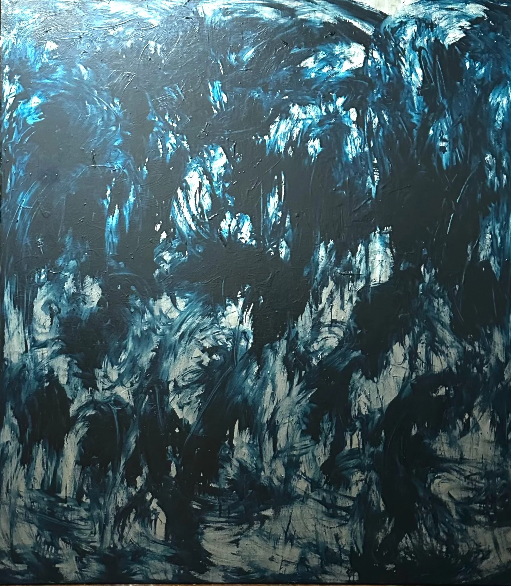 Natural Space, 2025. oil, metallic oil on linen. 96 inches x 92 inches x 2.5 inches