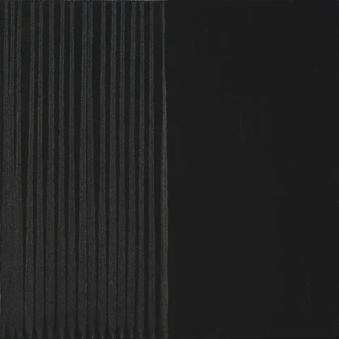 Untitled, 2009. poured oil, graphite on canvas. 20 inches x 20 inches x 2 inches