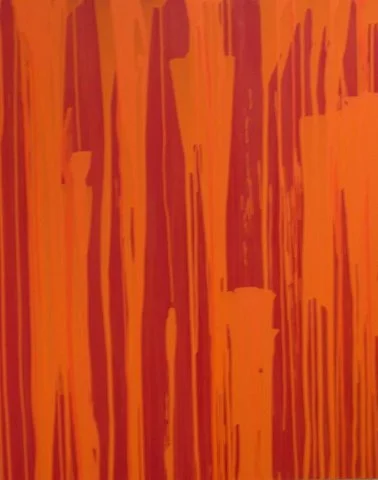 Untitled, 2004. poured oil on canvas. 48 inches x 42 inches x 1.5 inches