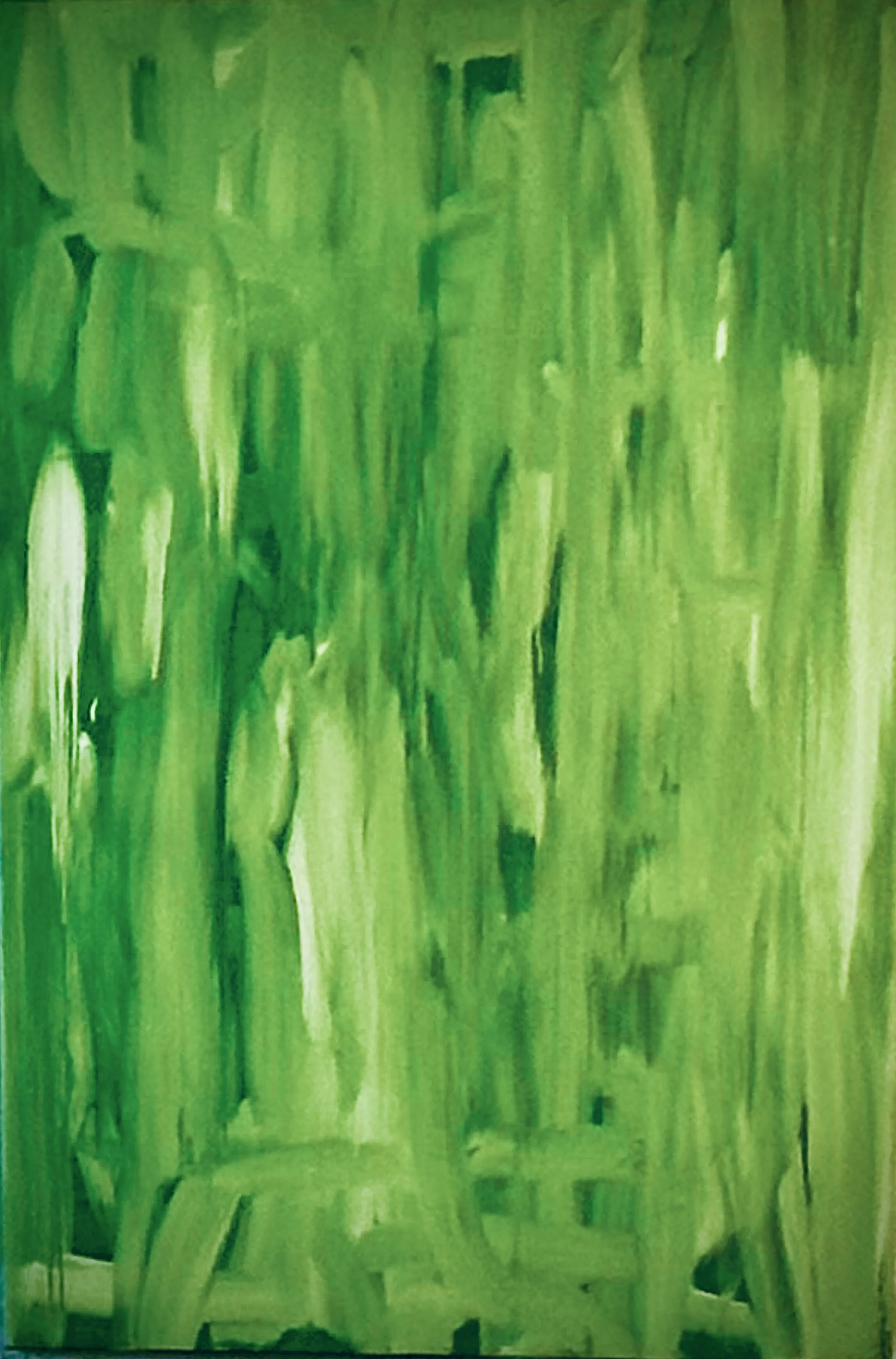 green green, 2025. oil on linen. 8 panels. 37  x 29 i x 2 inches each