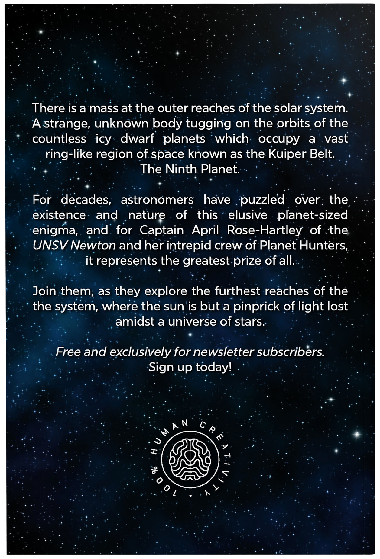 Back cover for Newton's Reach featuring the blurb.