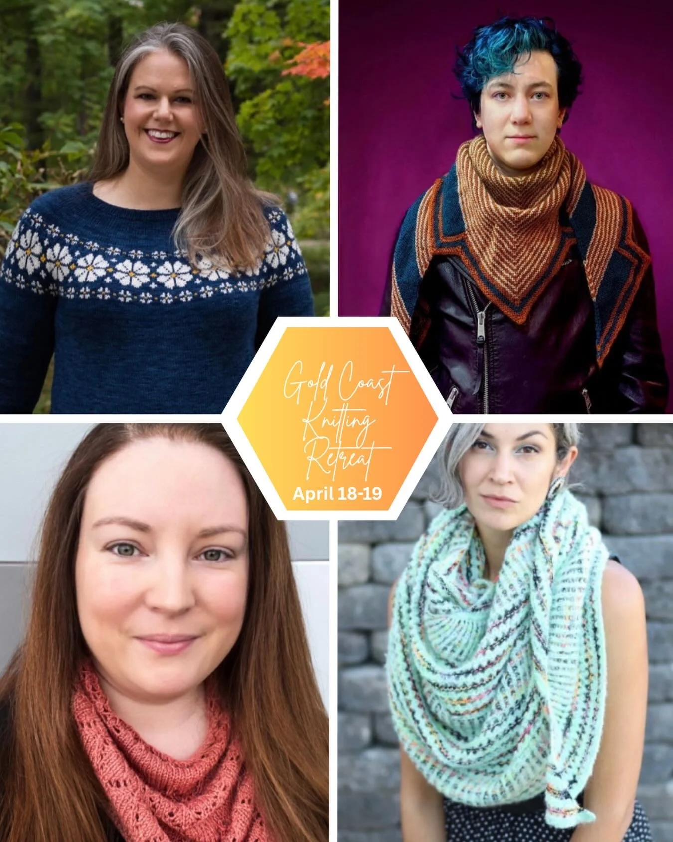 The Gold Coast Knitting Retreat in Brookville, NY, is just a few weeks away! I&rsquo;ll be teaching and knitting, along with the incredibly talented @xandypeters, @lavanyapatricella, and @doublethestitches!

I&rsquo;ll be teaching four classes, inclu