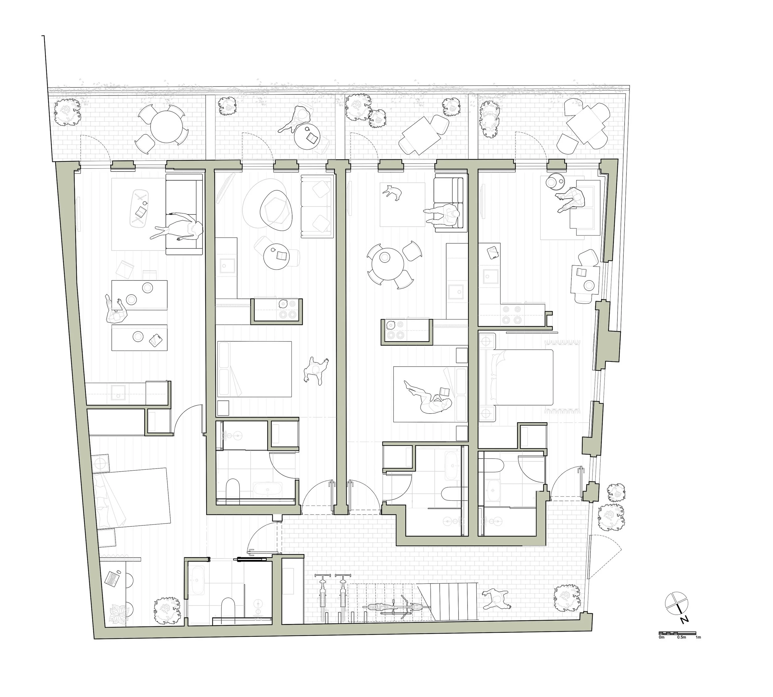 Plan View of Leworth Apartments by Studio Act