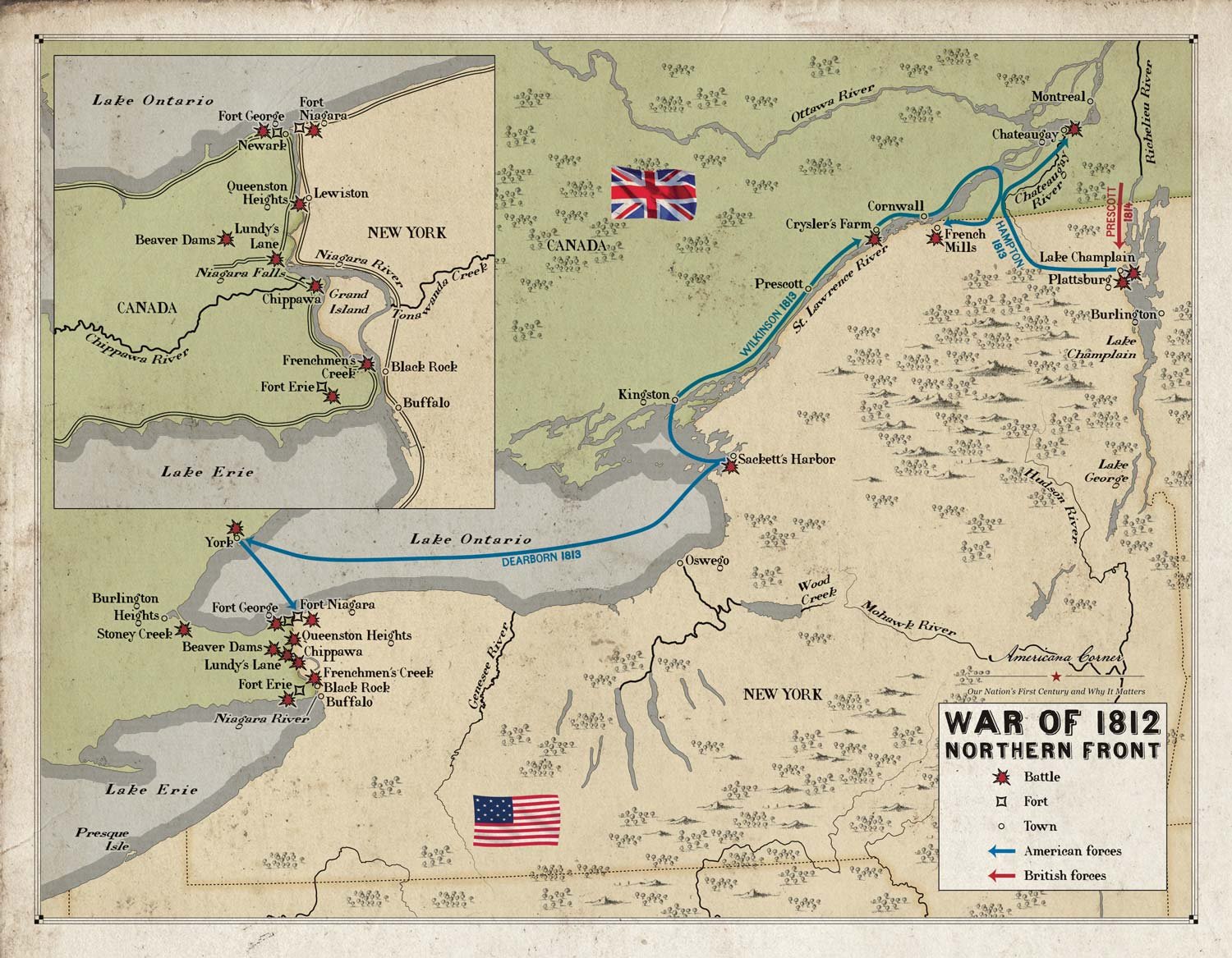 War of 1812 The Northern Front Map
