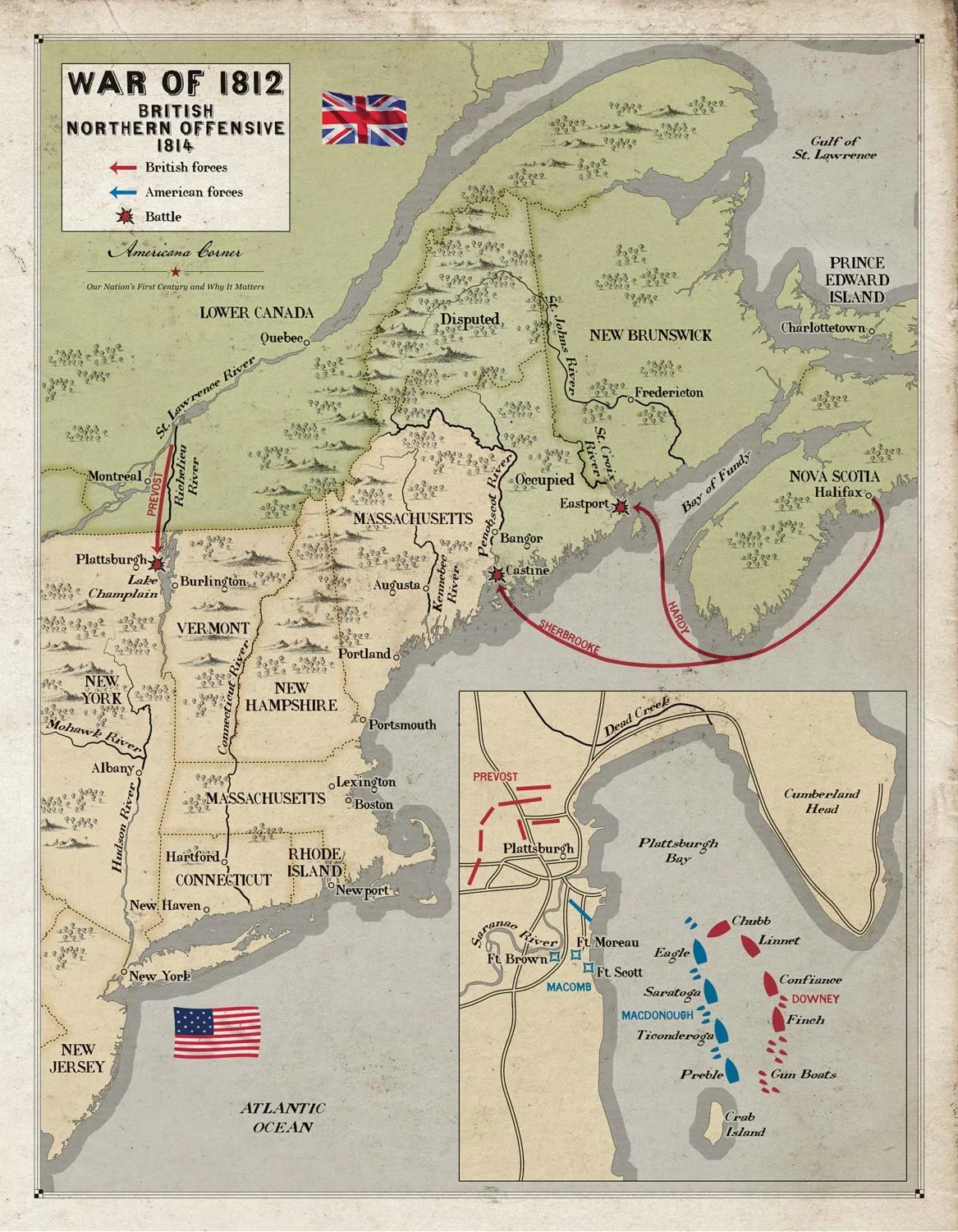 War of 1812 British Northern Offensive, 1814