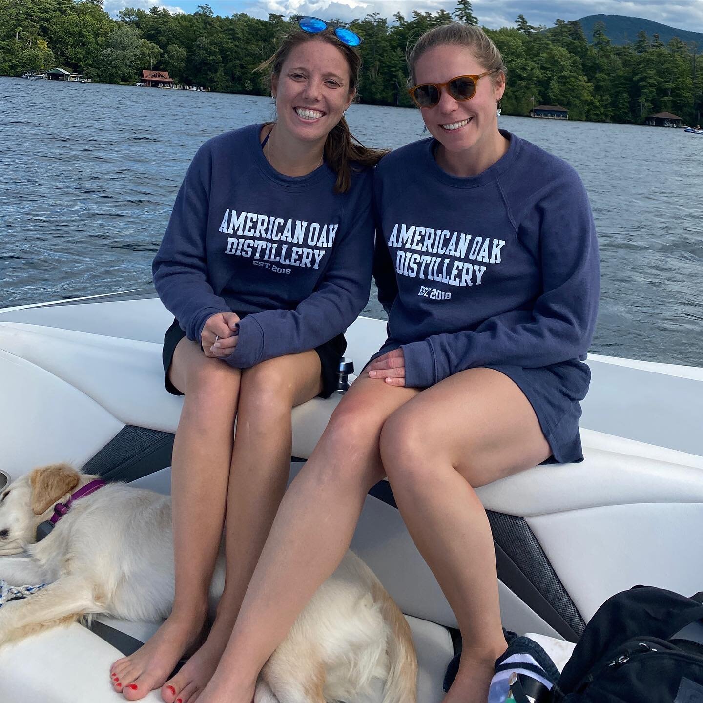 NEW American Oak Distillery sweatshirts are HERE and we&rsquo;re obsessed!! 🙌🙌🙌🙌 Perfect for the boat, around a fire or just lounging around this Fall. Just like our whiskey! $40 and we have size S-XL available. Direct Message your size to order 