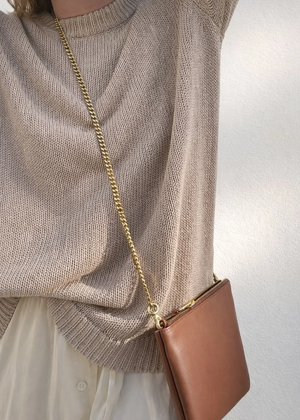 Crossbody Chain with The Mini in Cognac.jpeg