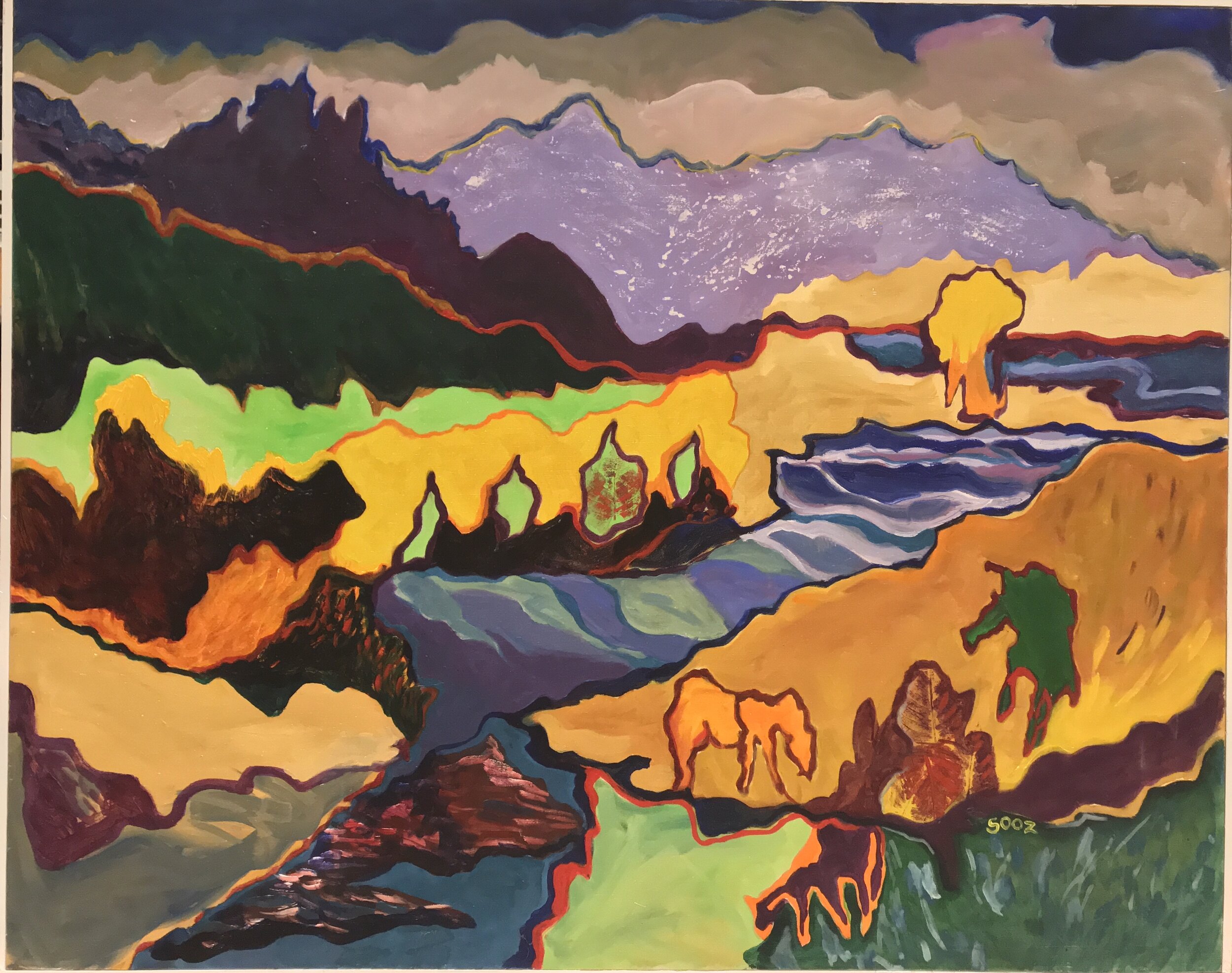 Snow Mountain, oil on canvas, 32"x40"