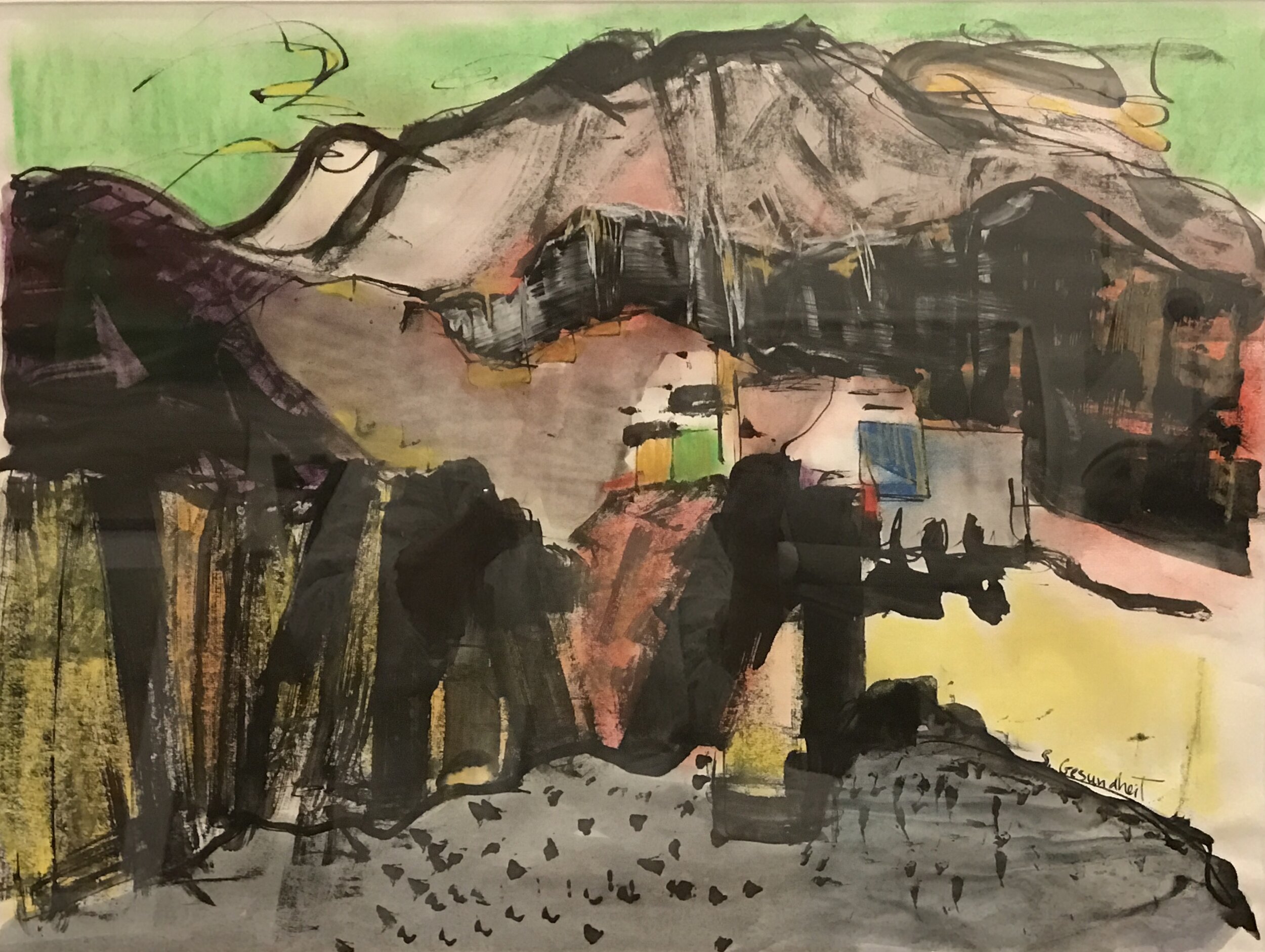 Chromatic View, pastel and ink, 18"x24"