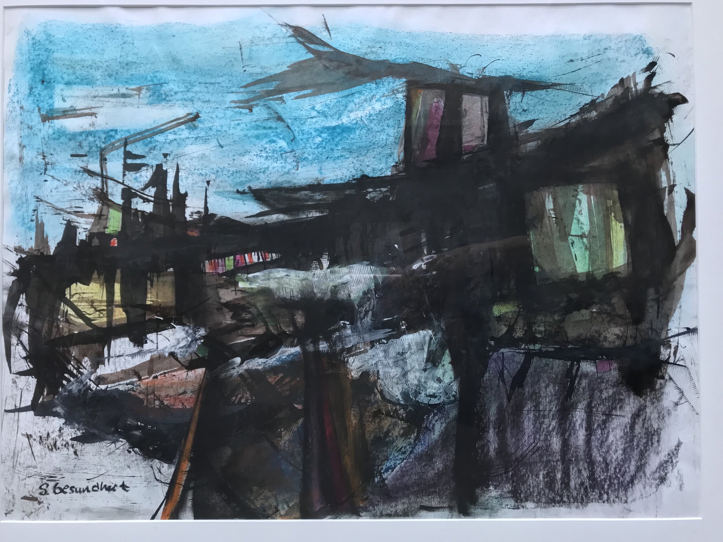 Structural Shapes, pastel and ink, 18"x24"