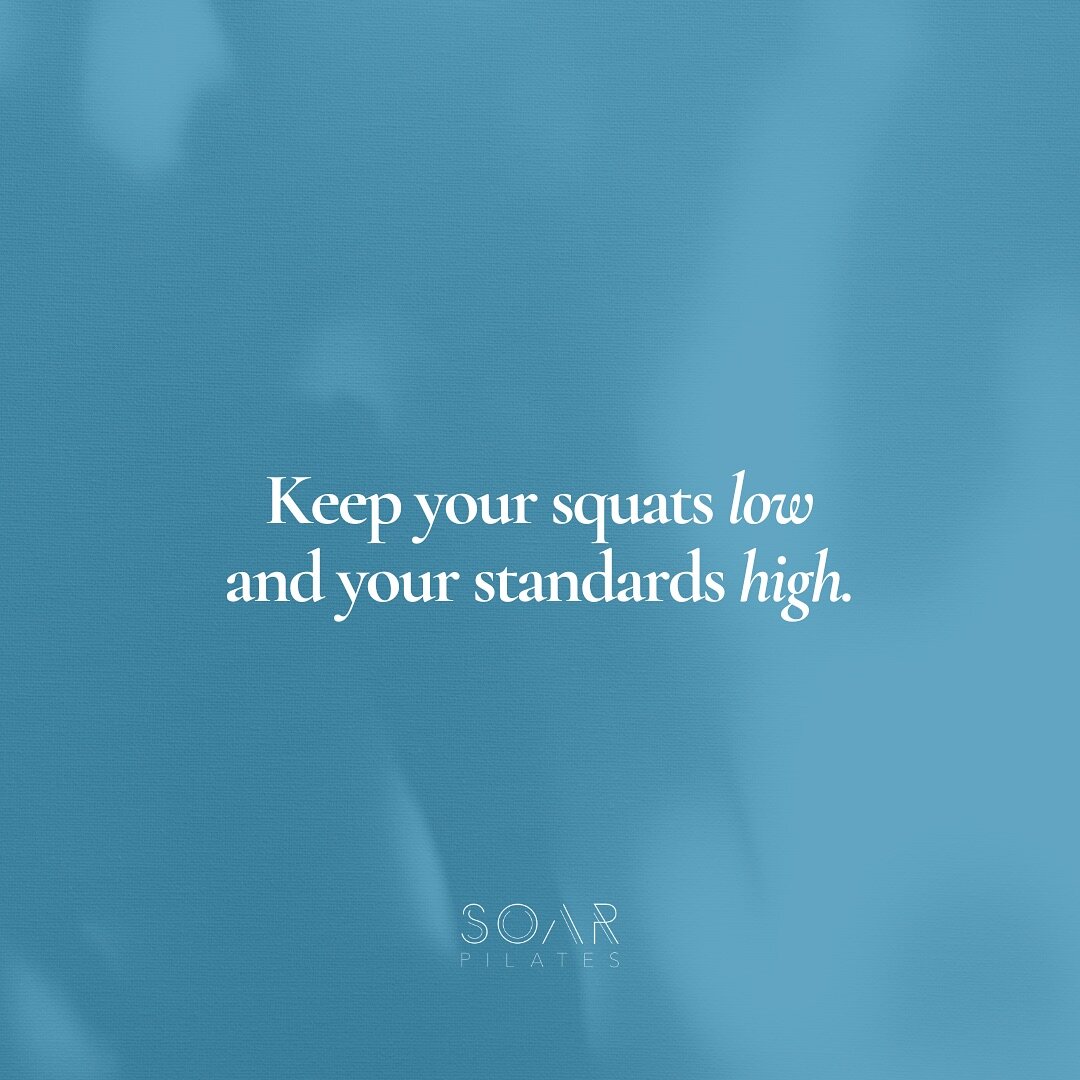 &ldquo;Keep your squats low and your standards high&rdquo; 👏

Join us in class for the lowest squats and the motivation you need to keep those standards high! ⬆️

✍️&nbsp;by @yourreformer

#soarpilates #pilatesstudio #pilates #lowsquats #highstandar