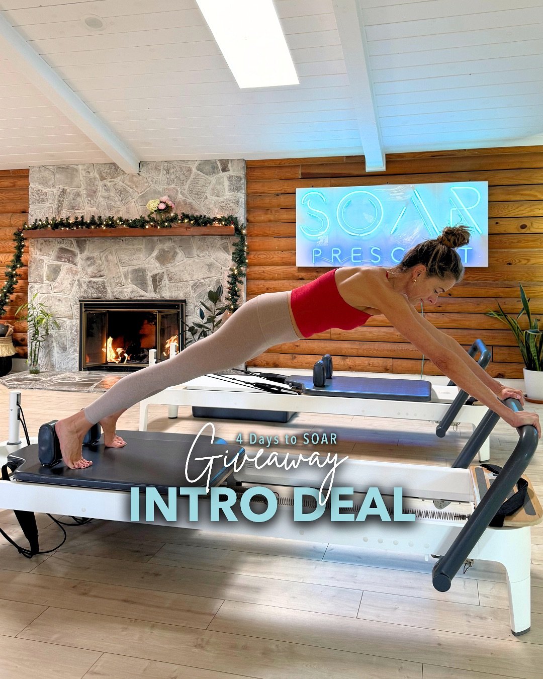 It&rsquo;s the first day of our 4 DAYS TO SOAR holiday giveaways🎄&nbsp;We&rsquo;re starting off with our New Client Intro Offer! 

🔔 New clients can enter to win 4 Group Reformer Classes for you AND 4 Group Reformer Classes for a FRIEND!!! Because 