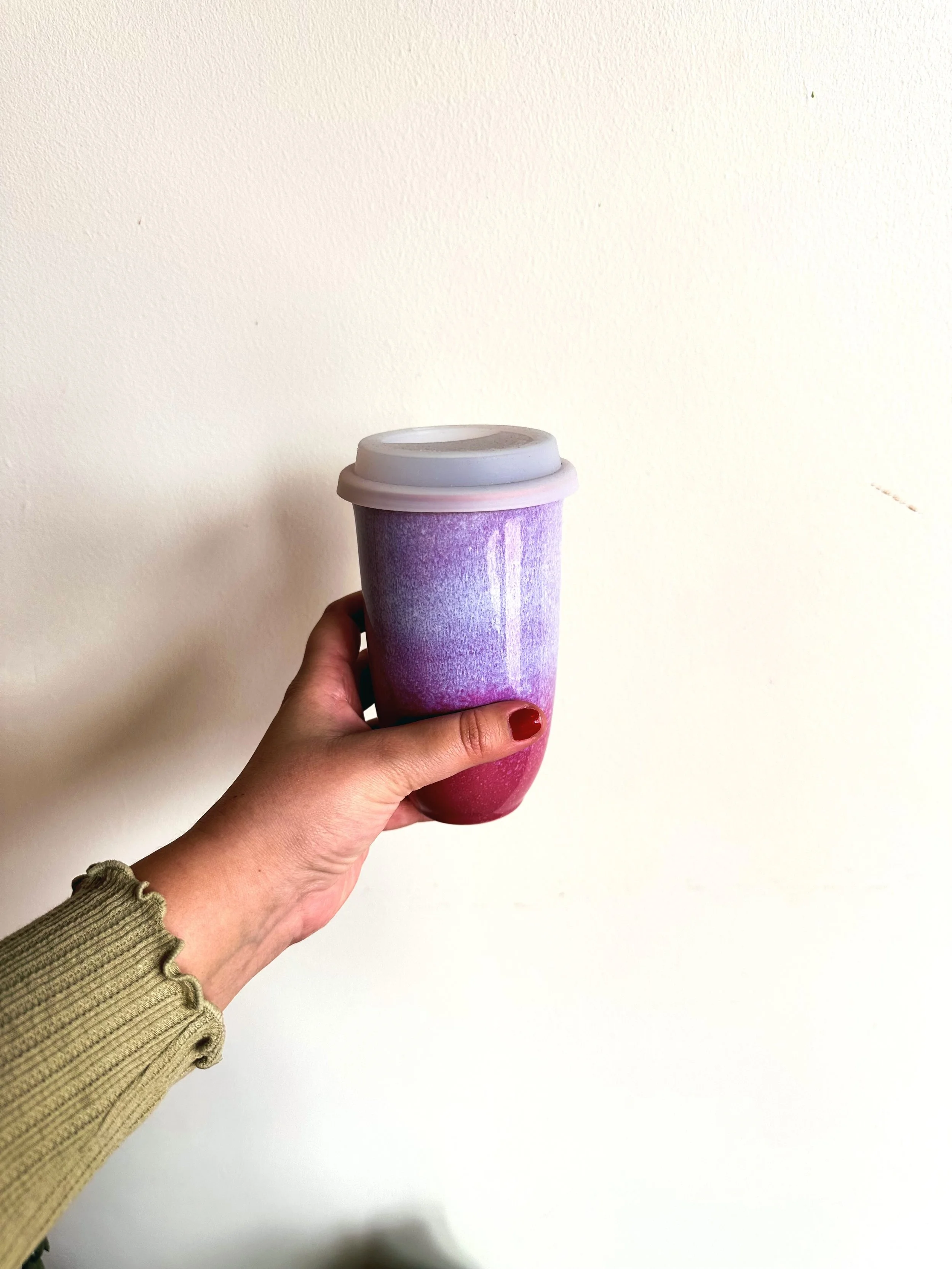 Astral Bloom Ceramic Travel Mug – 16oz Reusable Cup