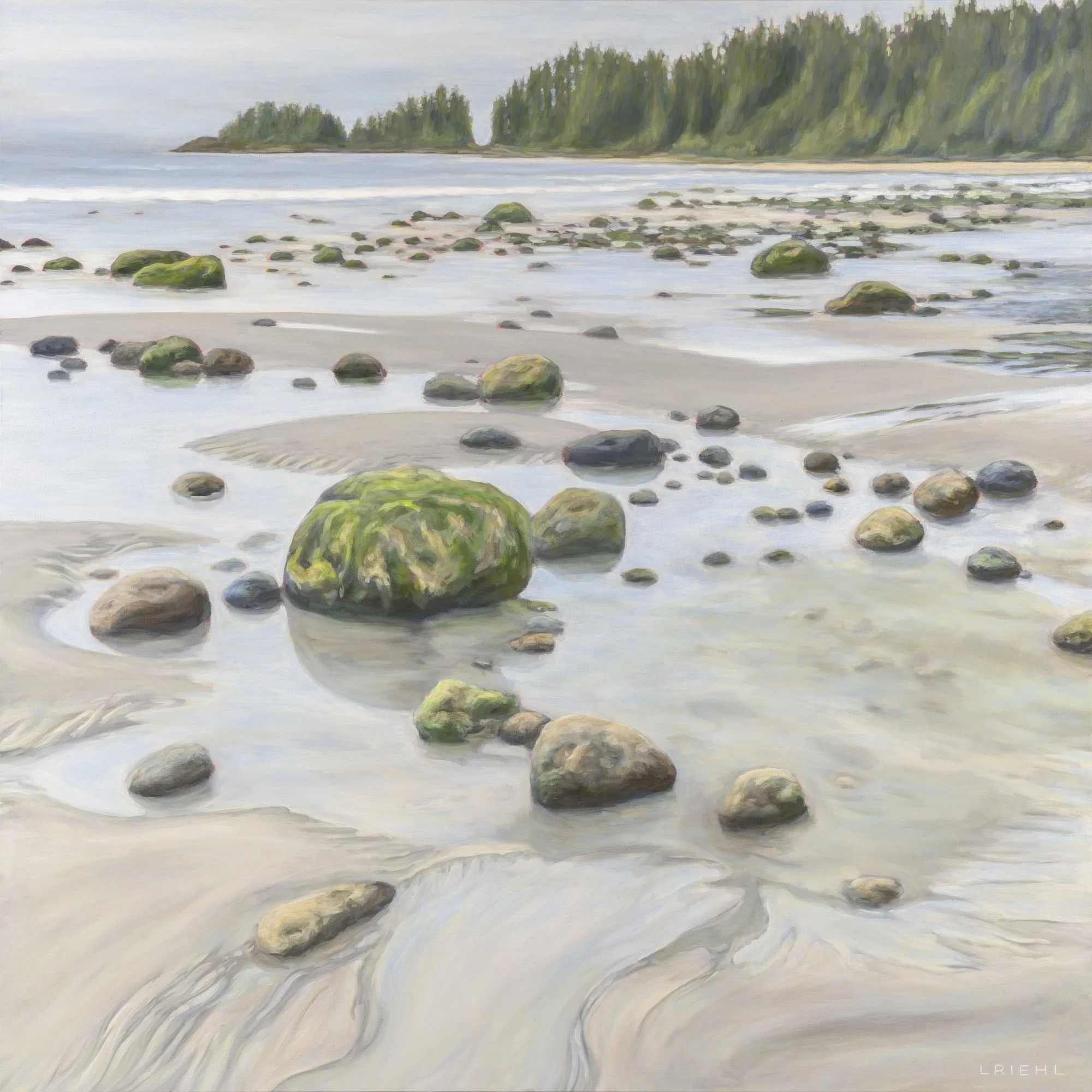 Revealing, 36x36", acrylic - $3,425 - available at Aquamaris Art Gallery