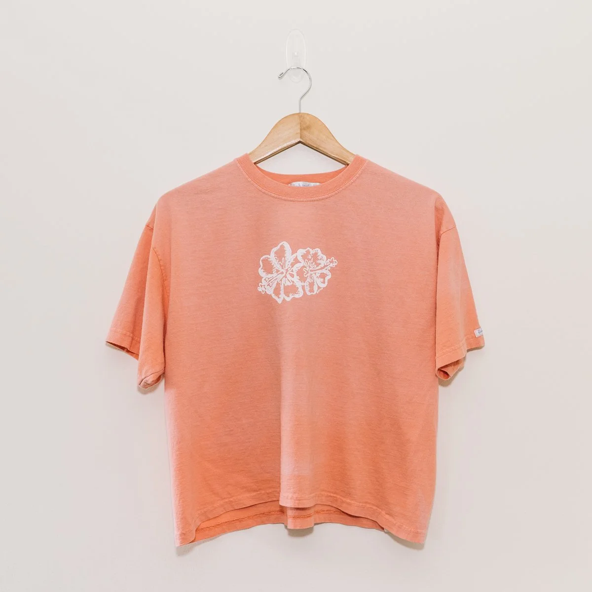 2002 Fresh Produce Pink Flower Cropped Style Shirt (M)
