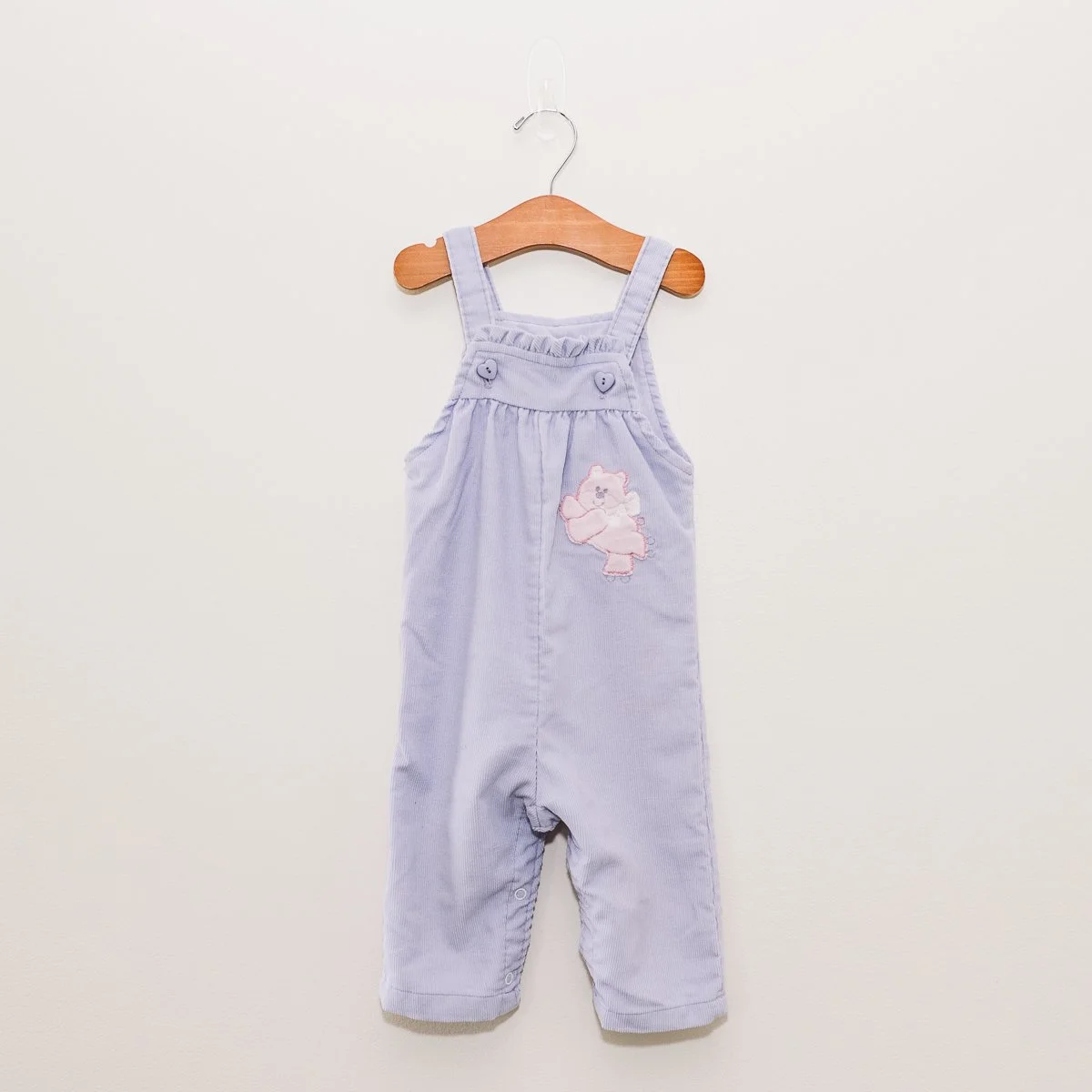 80s Health-Tex Purple Corduroy Bear Overalls (18M)