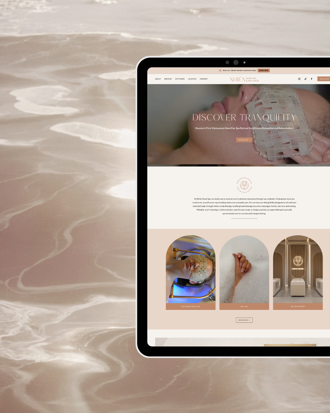 Head spa website design for Nhiên Head Spa & Wellness