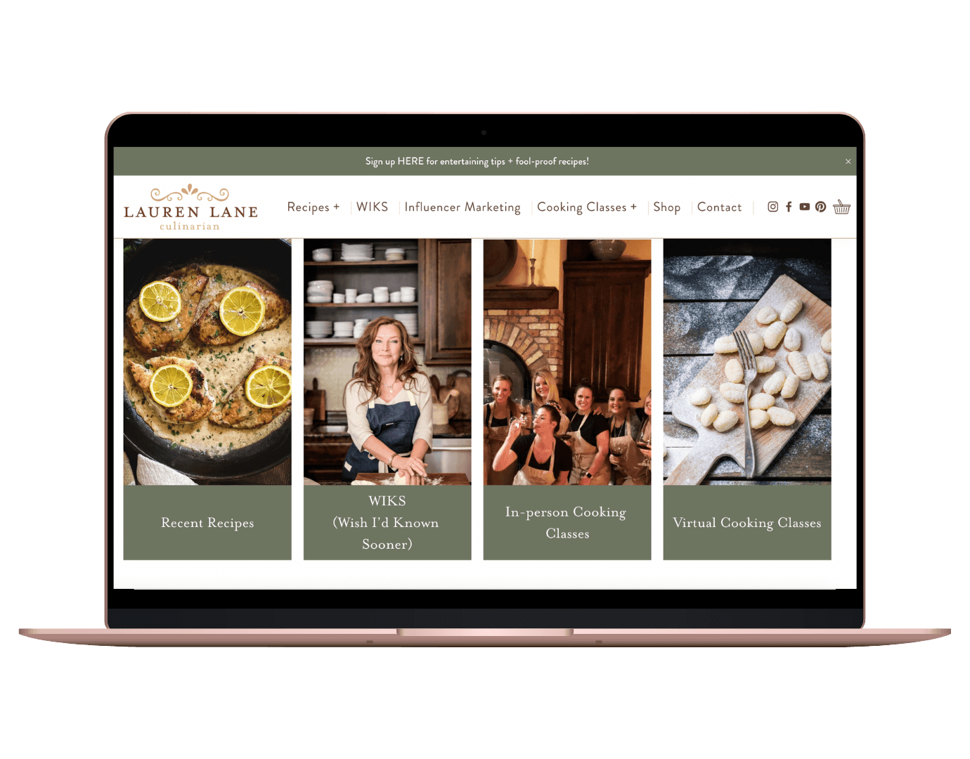 Influencer website Squarespace