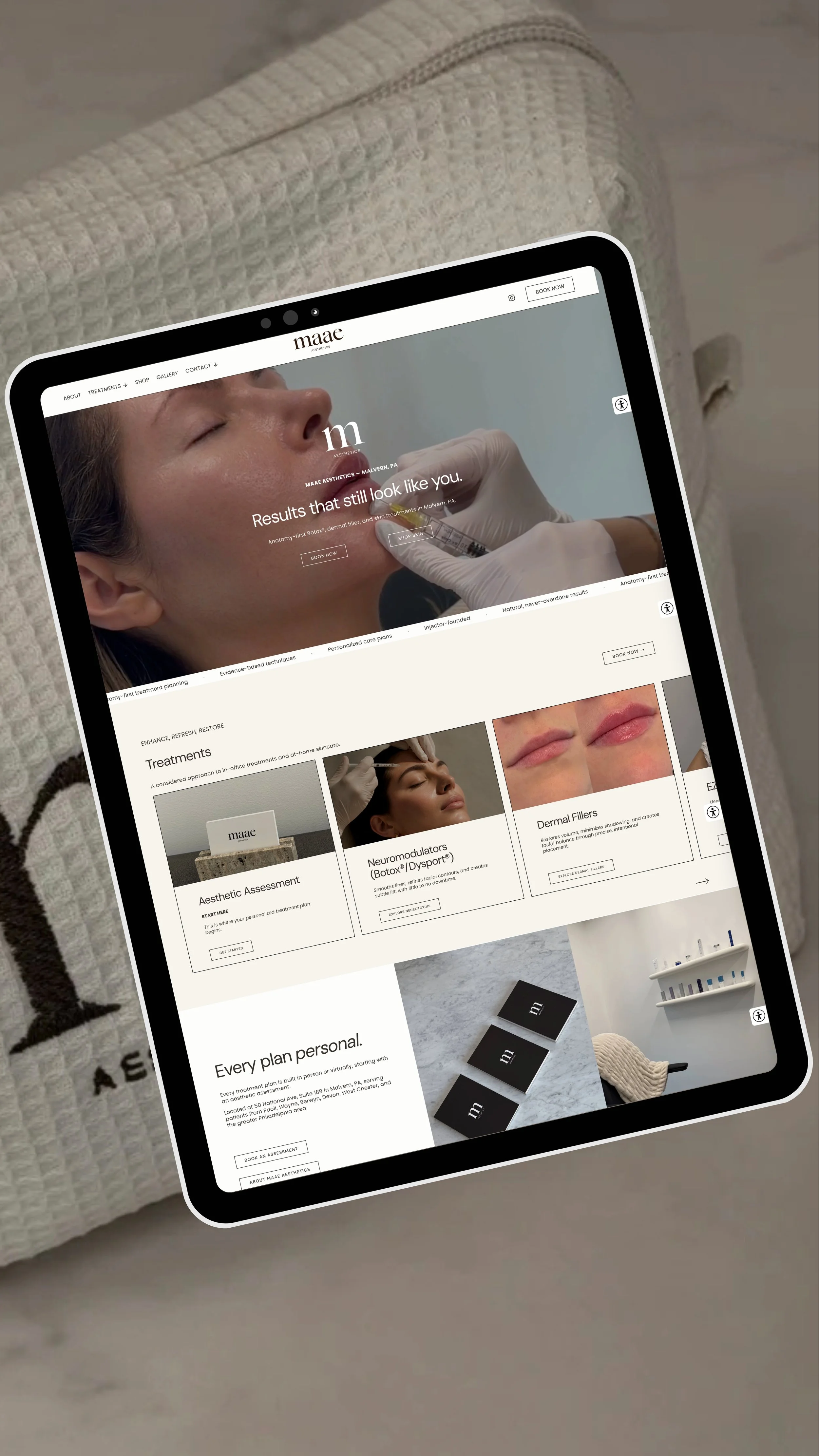 Custom Squarespace website for medical aesthetics practice