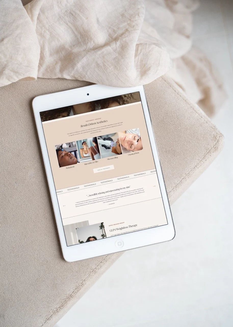 Aesthetician website inspiration