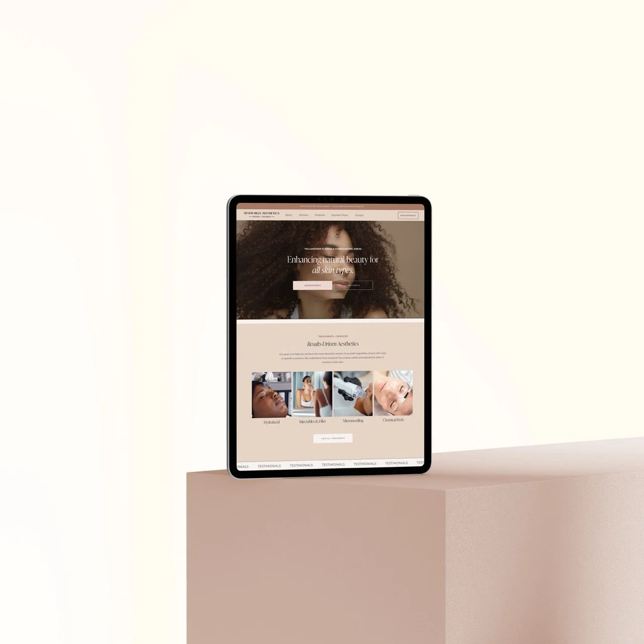 Website for medical aesthetician squarespace