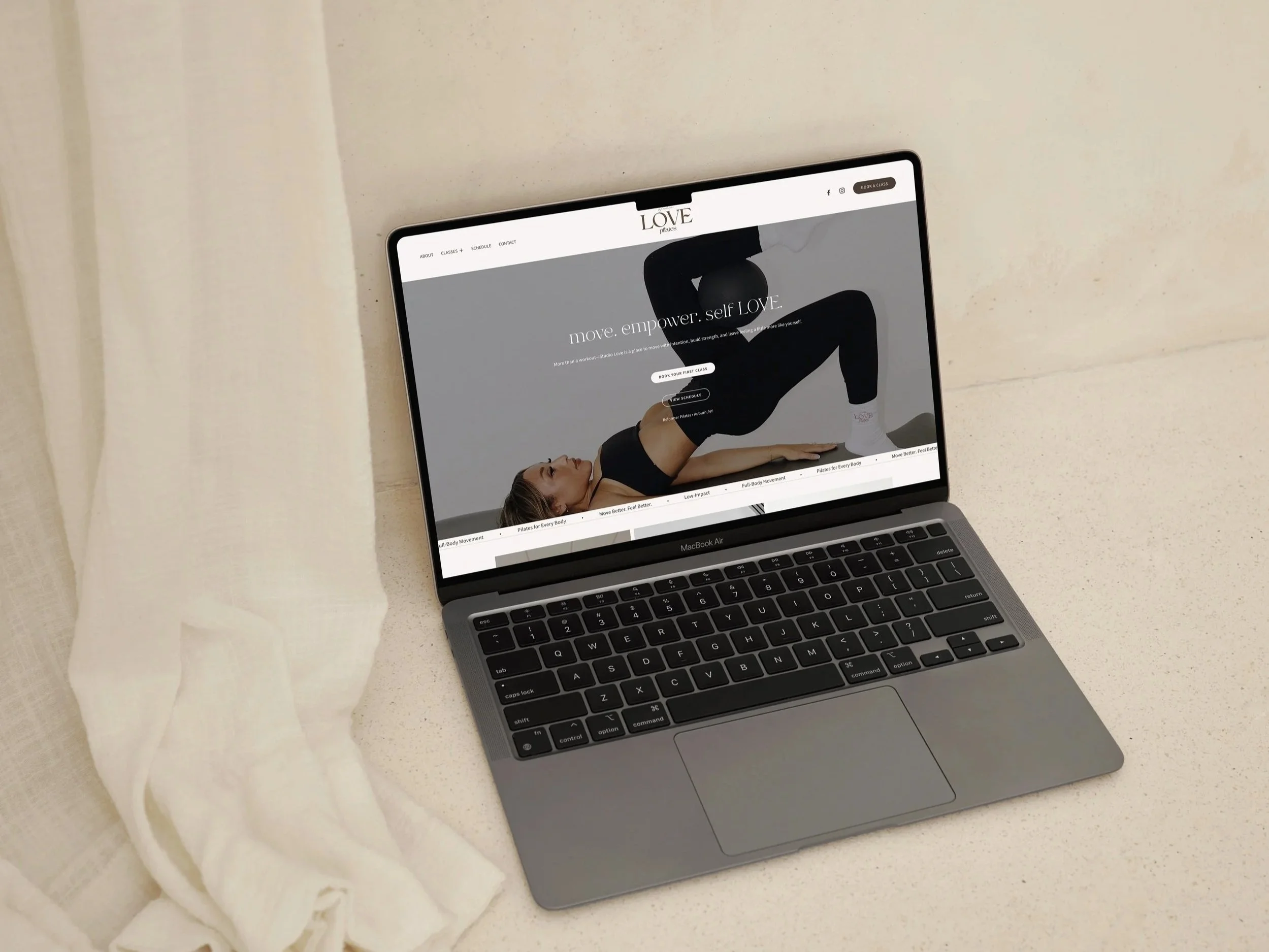 Studio LOVE Pilates custom website design