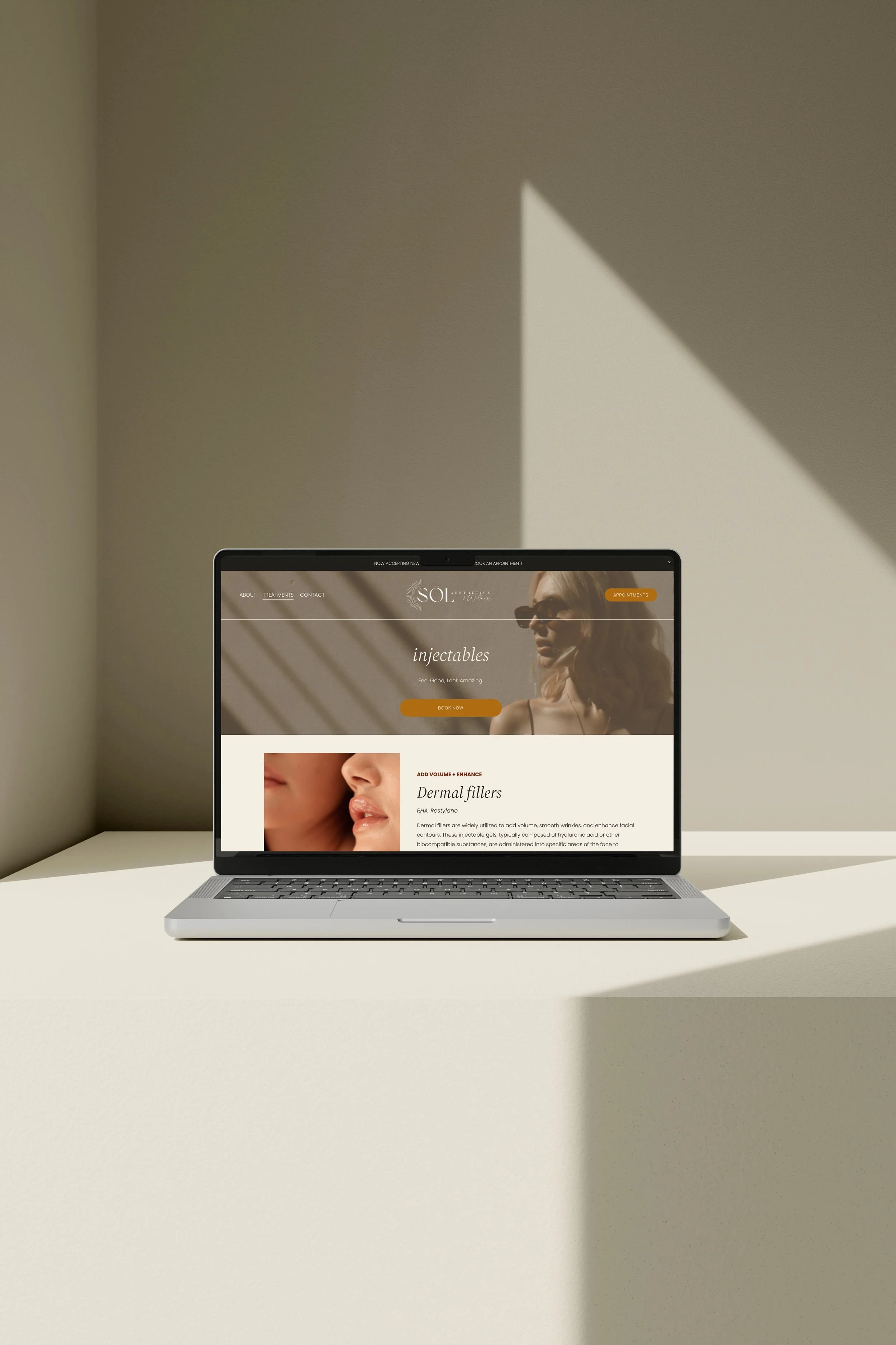 Website for medical aesthetician squarespace
