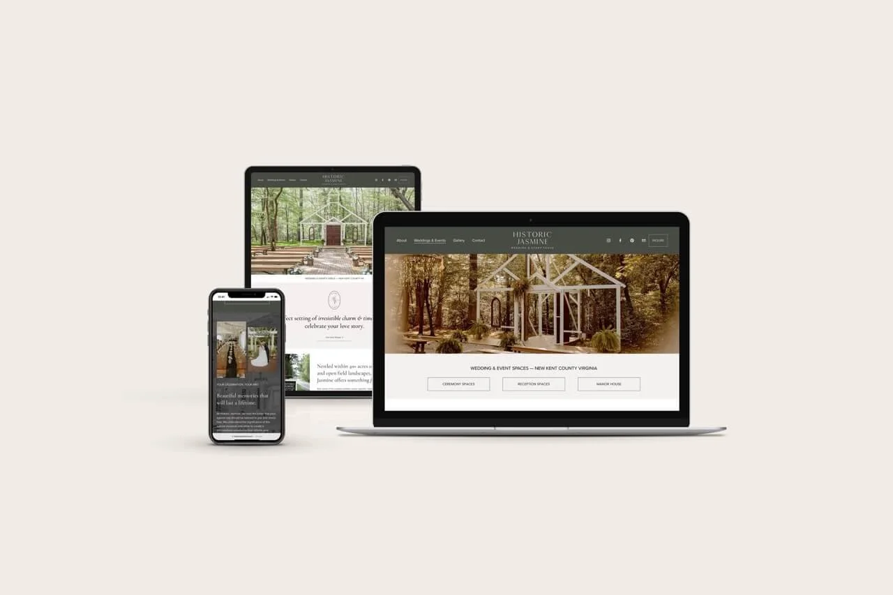 Squarespace historic wedding venue website design
