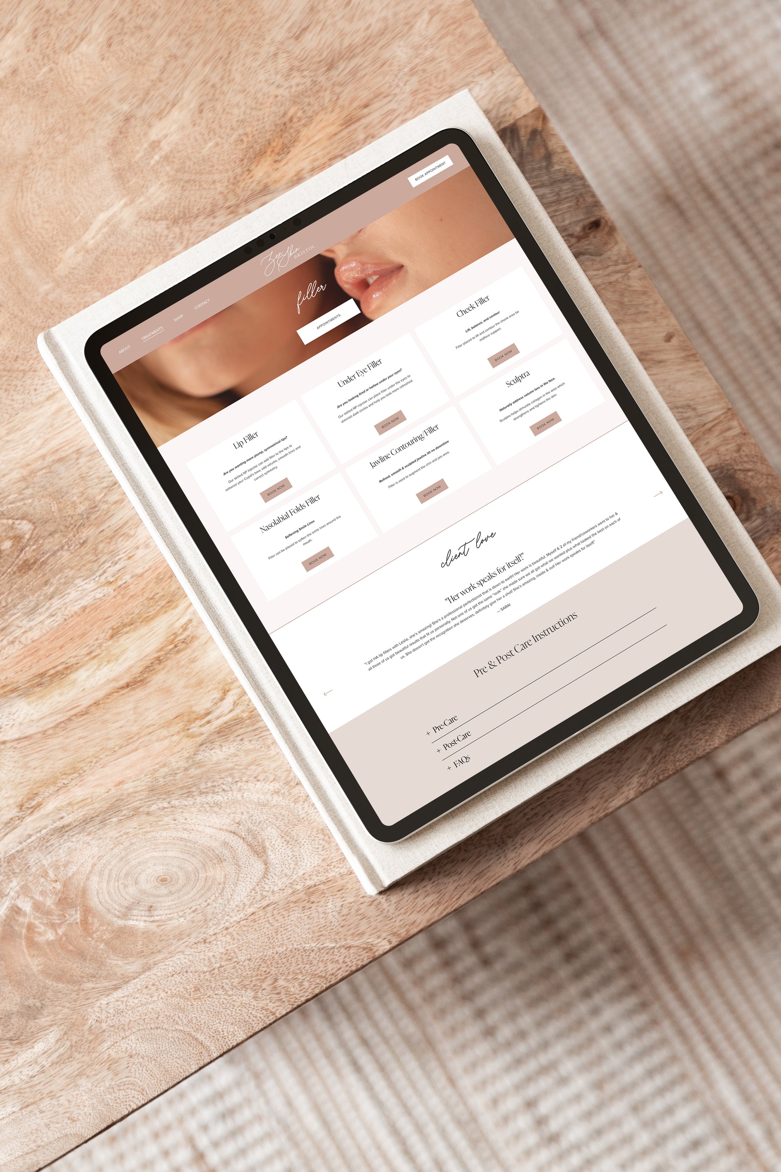 Website for medical aesthetician squarespace