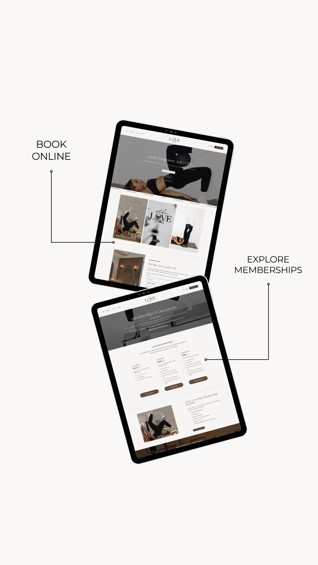 Pilates class website design
