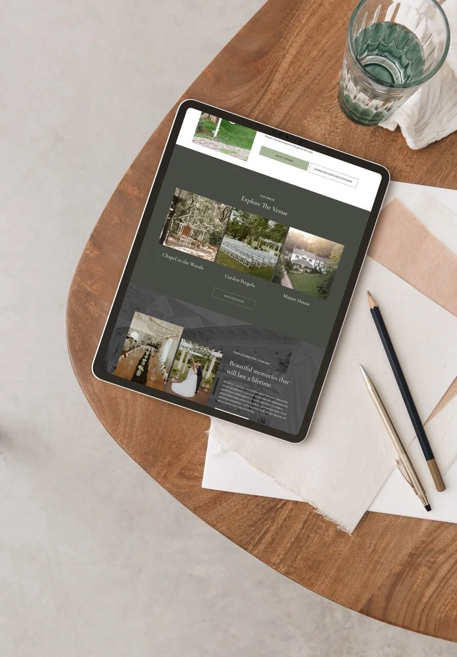 Squarespace historic wedding venue website design