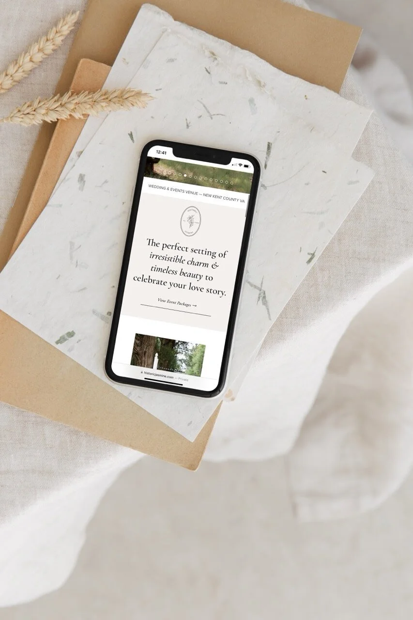 Squarespace historic wedding venue website design