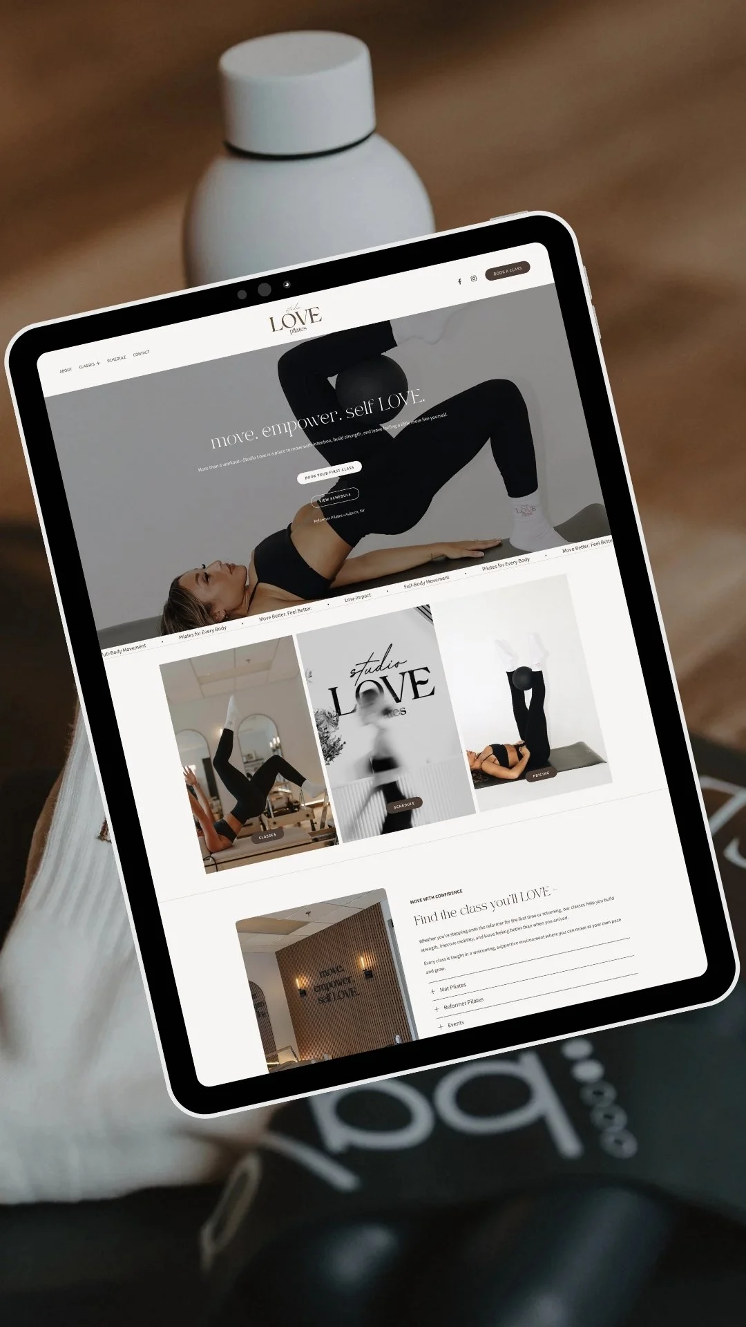 Pilates membership website design