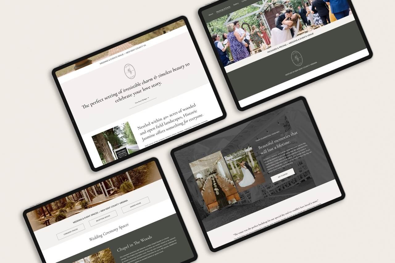 Squarespace historic wedding venue website design