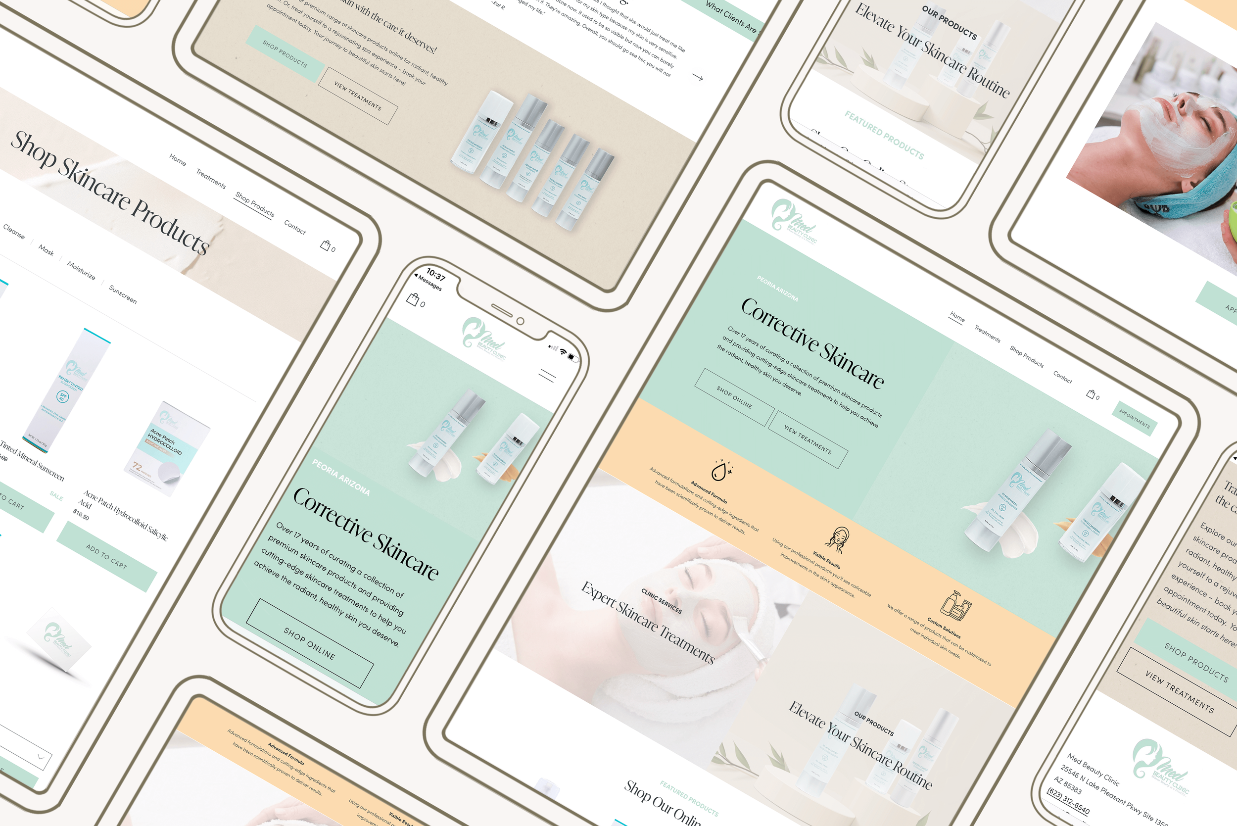 Aesthetician Skincare online store Med Beauty Spa Clinic website design