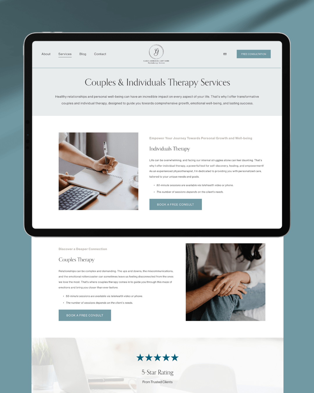 Website Design Inspiration for Licensed Marriage and Family Psychotherapy