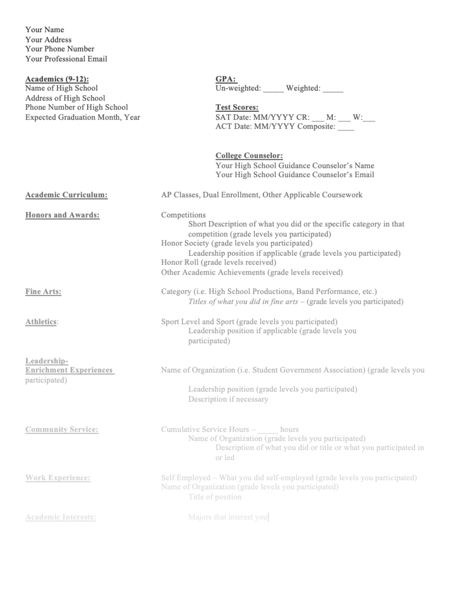 Resume Template