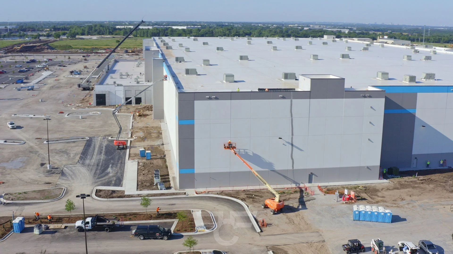 Aerial Drone Image Of The Amazon Distribution Center At The Northeast Corner