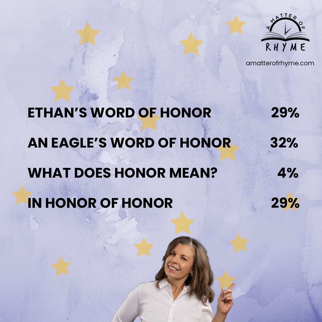 I need you, friends! Look how close the votes are for three of these titles? Can you head to the Google form in my bio and pick your favorite? @sheri.amatterofrhyme 

I&rsquo;m thrilled to be producing a book about honor. Two rounds of editing are co