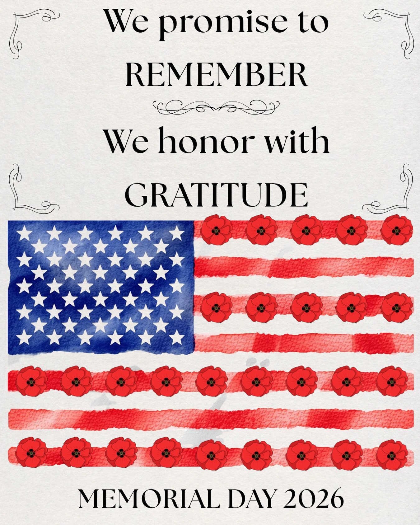 Remember with Gratitude. Memorial Day 2026.