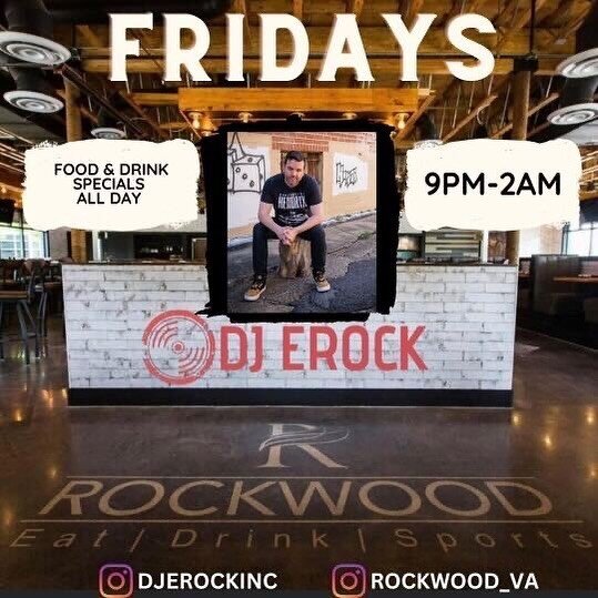 🎧 We have a DJ tonight! 🎶

Get ready to move and groove because tonight we've got the beats to elevate your Friday night! 🎉🔥 Our party is about to level up with @djerockinc taking control of the turntables.